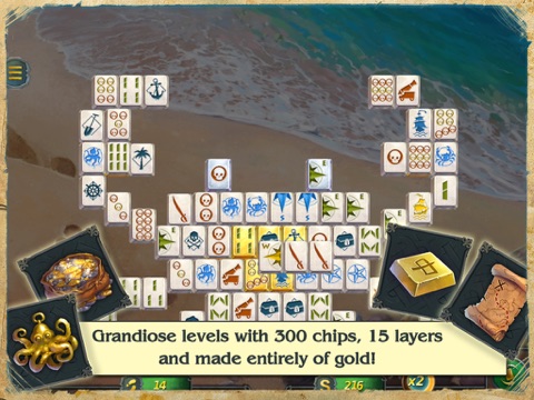 mahjong gold 2 pirates island solitaire free iPad Captures Décran 2