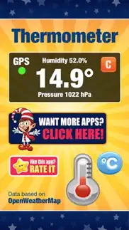 digital thermometer - current temperature in celcius or fahrenheit, humidity, and atmospheric pressure pyrometer iphone images 1
