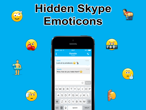 secret smileys for skype - hidden emoticons for skype chat - emoji ipad images 1