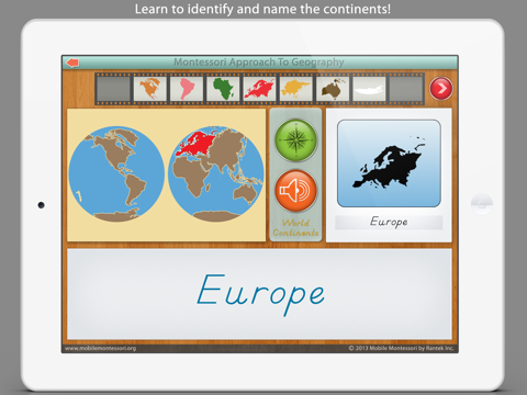 world continents and oceans - a montessori approach to geography ipad images 2