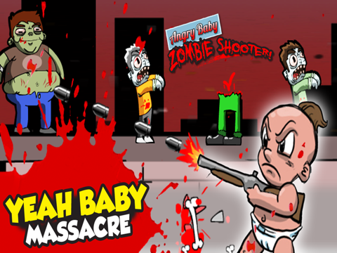angry baby zombie killer free - walking, run, jump and shoot game ipad images 3
