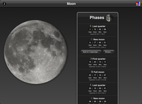 moon phases ipad capturas de pantalla 2