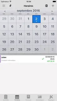 feuille de temps, mes horaires iPhone Captures Décran 2
