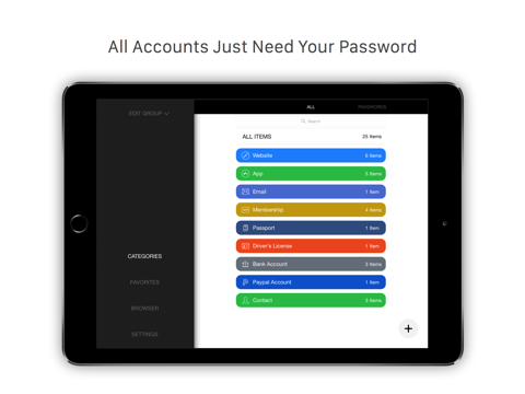 tiny password - secure password manager ipad images 1