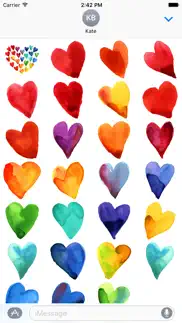 beautiful watercolor heart stickers iphone resimleri 2