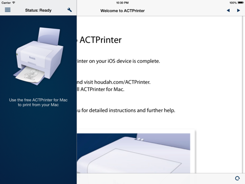 actprinter - virtual printer iPad Captures Décran 1