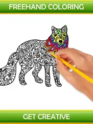 animal art zen designs - relaxing coloring book for adults ipad images 2