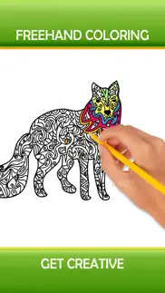 animal art zen designs - relaxing coloring book for adults iphone images 2