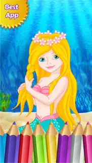 mermaid princess colorbook drawing to paint coloring game for kids iphone images 1