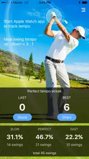 golf swing tempo analyzer iphone bildschirmfoto 1