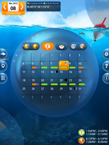 fishing deluxe - best fishing times calendar ipad images 1