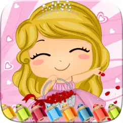 sweet little girl coloring book art studio paint and draw kids game valentine day logo, reviews