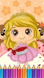 sweet little girl coloring book art studio paint and draw kids game valentine day iphone images 1