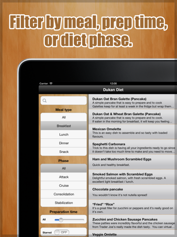 dukan diet free - recipes to lose weight iPad Captures Décran 3