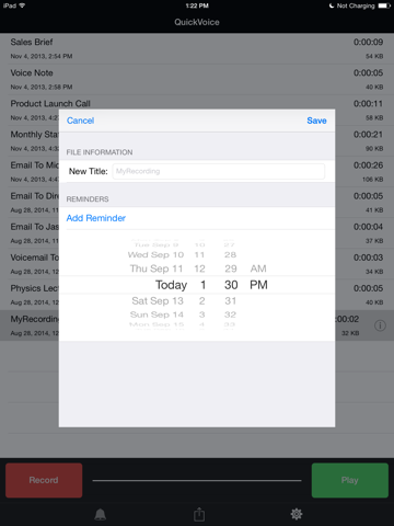 quickvoice2text email (pro recorder) ipad images 3