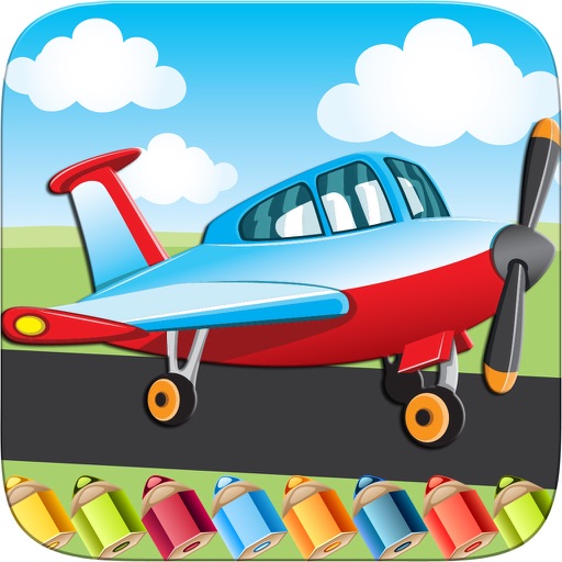 Flying on Plane Coloring Book World Paint and Draw Game for Kids app reviews download