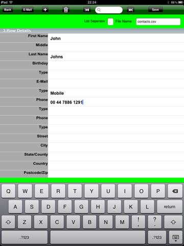 csv file editor with import option from excel .xls, .xlsx, .xml files ipad images 3