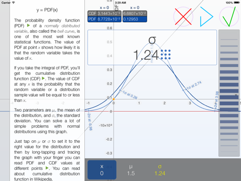 bell curves - graphing calculator for the normal distribution function ipad resimleri 3