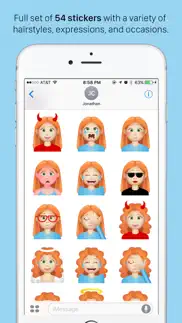 gingermoji - redhead emoji stickers for imessage iphone images 4