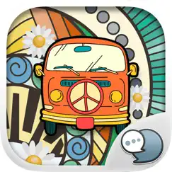 hippie emoji stickers keyboard themes chatstick logo, reviews