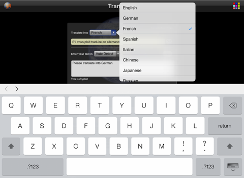 traducteur de langues iPad Captures Décran 3