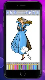 paint cinderella drawing in princess coloring book iphone images 1