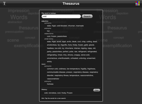 thesaurus app ipad capturas de pantalla 1
