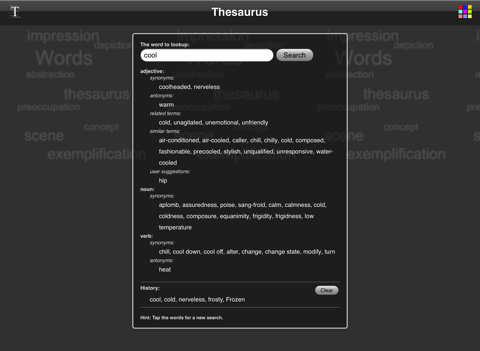 thesaurus app ipad capturas de pantalla 2