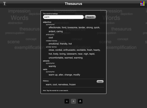thesaurus app iPad Captures Décran 3