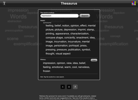 thesaurus app iPad Captures Décran 4