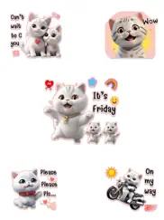 white cat stickers - wasticker ipad images 1