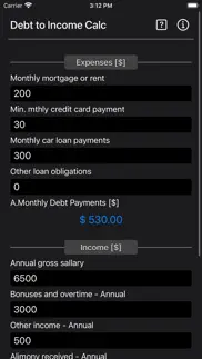 debt 2 income calculator iphone images 3