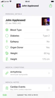 medical id records iPhone Captures Décran 2