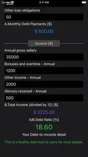debt 2 income calculator iphone images 2