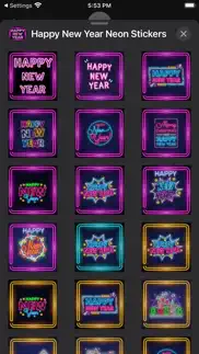 happy new year neon stickers iphone resimleri 2
