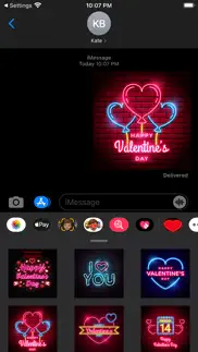 valentines day neon stickers iphone resimleri 1