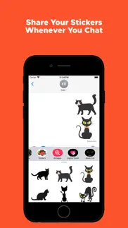 cute black cat stickers pack iphone images 3