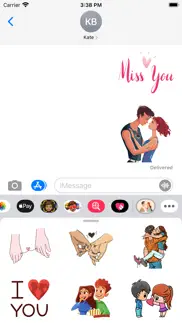 couple kiss stickers iphone images 1