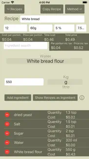recipe costing calculator iphone images 3