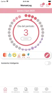 womanlog calendario menstrual iphone capturas de pantalla 1