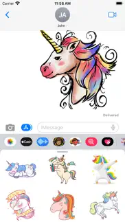colourful unicorn stickers iphone images 1