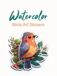 watercolor birds art stickers ipad images 1