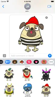 adorable baby pug stickers iphone images 3