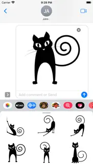 black funny cat stickers iphone images 2