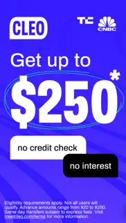 cleo: up to $250 cash advance iphone images 1