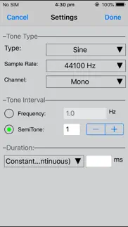 tonegen audio tone generator iPhone Captures Décran 3