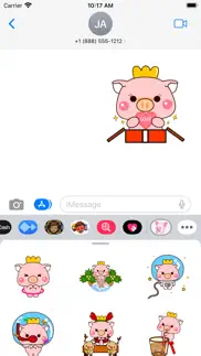 crazy pink pig stickers iphone images 2