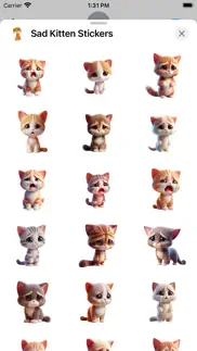 sad kitten stickers iphone resimleri 1