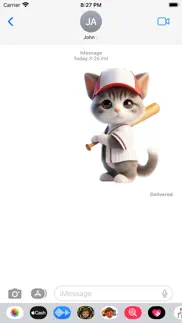 baseball kitten stickers iPhone Captures Décran 4
