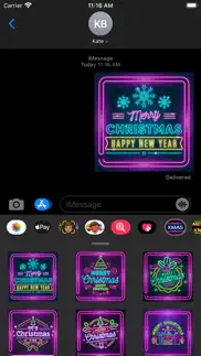 neon merry xmas stickers iphone resimleri 1